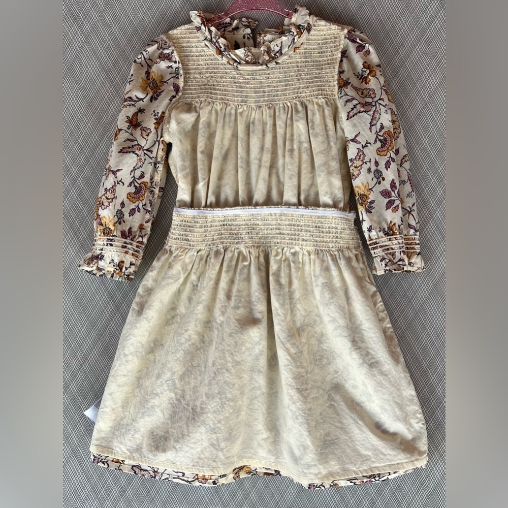 Janie and Jack - Floral cream Smocked cotton Dress - Size 5 - Picture 6 of 8